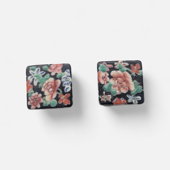 Pair Of Antique Famille Noire Chinese Cloisonne Trinket Boxes - Picture 5 of 11